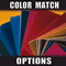 Color Match Options icon represents a choice between standard, custom or project specific color matching.