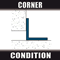 Corner Condition icon represents availability of corner condition floor, wall and ceiling expansion joints.